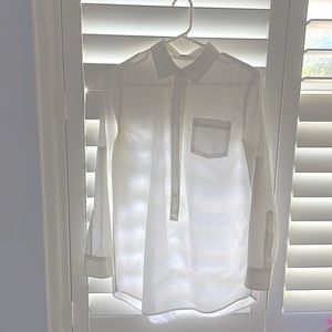 J Crew Popover White Tunic Top Small
